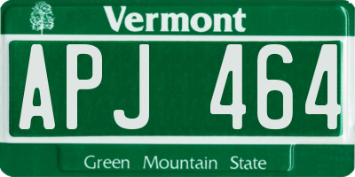 VT license plate APJ464