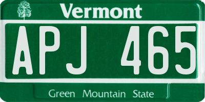 VT license plate APJ465