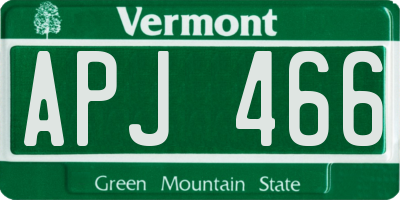 VT license plate APJ466