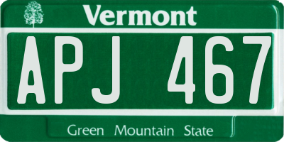 VT license plate APJ467