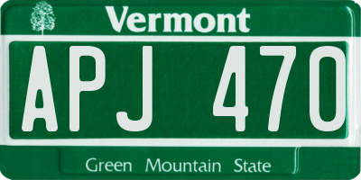 VT license plate APJ470