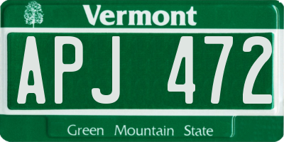 VT license plate APJ472