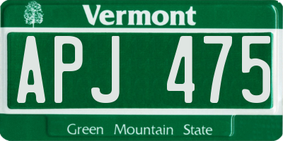 VT license plate APJ475