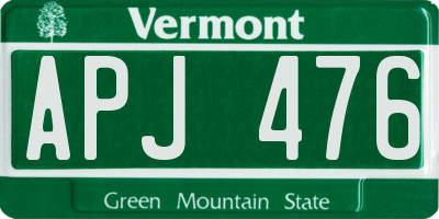 VT license plate APJ476