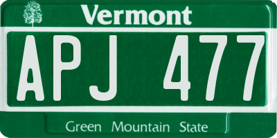 VT license plate APJ477
