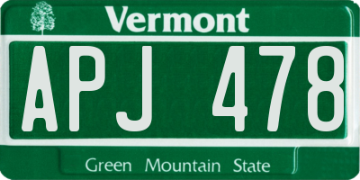 VT license plate APJ478