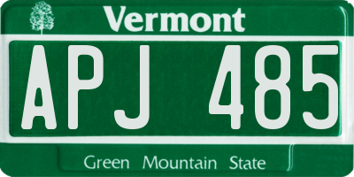 VT license plate APJ485
