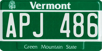 VT license plate APJ486
