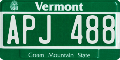 VT license plate APJ488