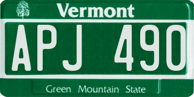VT license plate APJ490