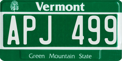 VT license plate APJ499