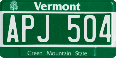 VT license plate APJ504