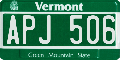VT license plate APJ506