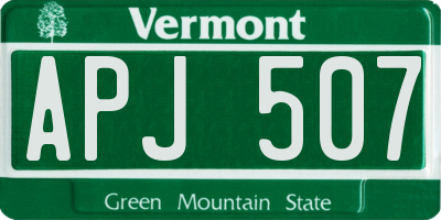 VT license plate APJ507
