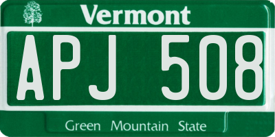 VT license plate APJ508