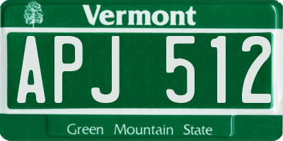 VT license plate APJ512