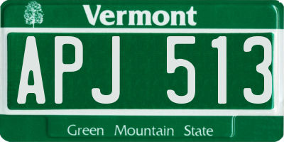 VT license plate APJ513