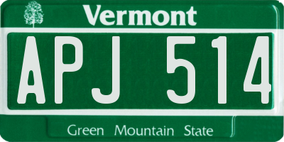VT license plate APJ514