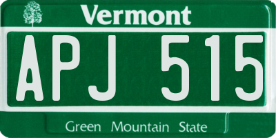 VT license plate APJ515
