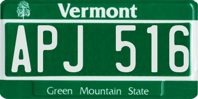 VT license plate APJ516