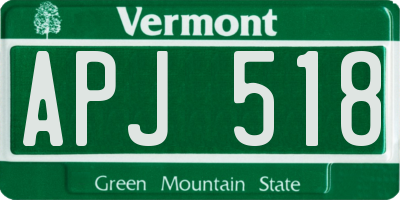 VT license plate APJ518