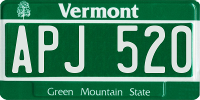 VT license plate APJ520