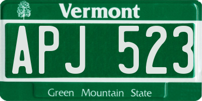 VT license plate APJ523