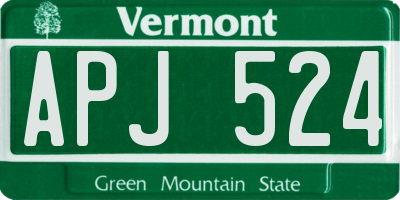 VT license plate APJ524