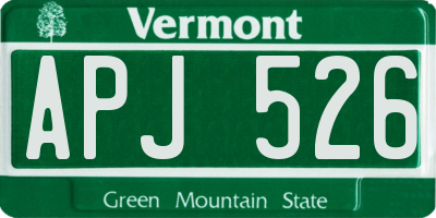 VT license plate APJ526