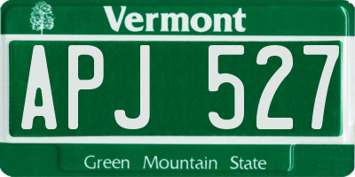 VT license plate APJ527