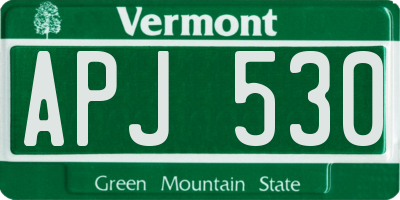 VT license plate APJ530