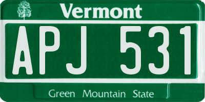 VT license plate APJ531