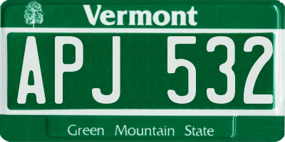 VT license plate APJ532
