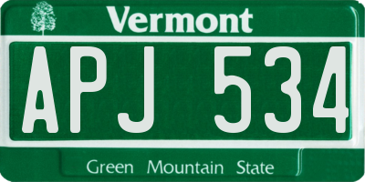 VT license plate APJ534