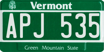 VT license plate APJ535