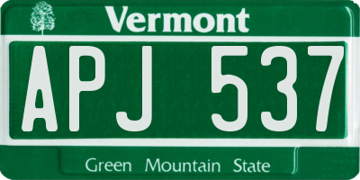 VT license plate APJ537