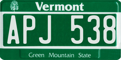 VT license plate APJ538