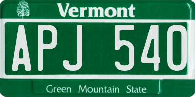VT license plate APJ540