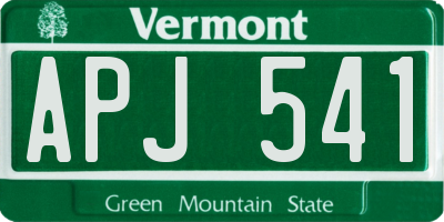 VT license plate APJ541
