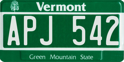 VT license plate APJ542