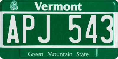 VT license plate APJ543