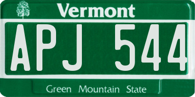 VT license plate APJ544