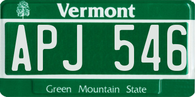 VT license plate APJ546