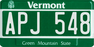 VT license plate APJ548