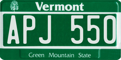 VT license plate APJ550
