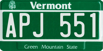 VT license plate APJ551