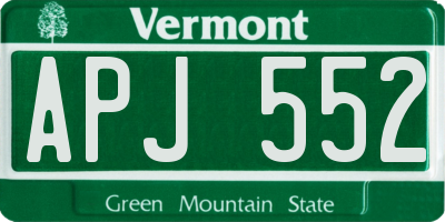 VT license plate APJ552