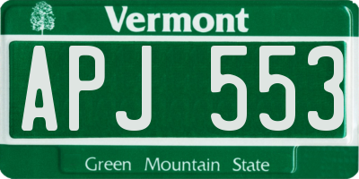 VT license plate APJ553