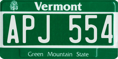 VT license plate APJ554