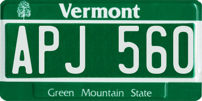 VT license plate APJ560